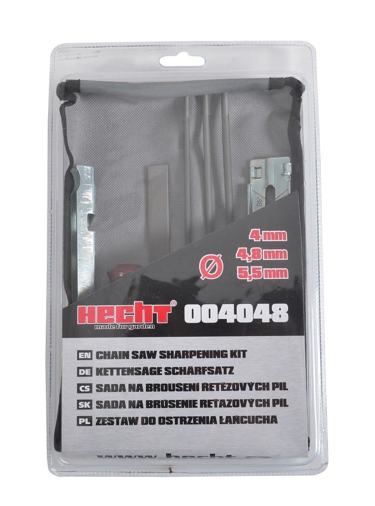 Hecht 004048 Set de ascutire a lantului, pila 4 mm/ 4.8 mm/ 5.5 mm
