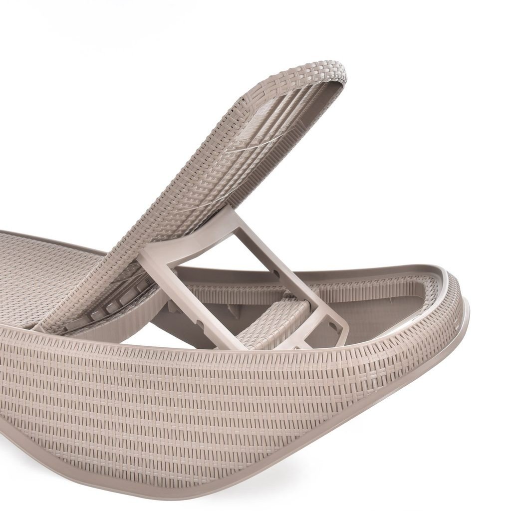 Hecht Patong Beige Sezlong de plastic reglabil 2